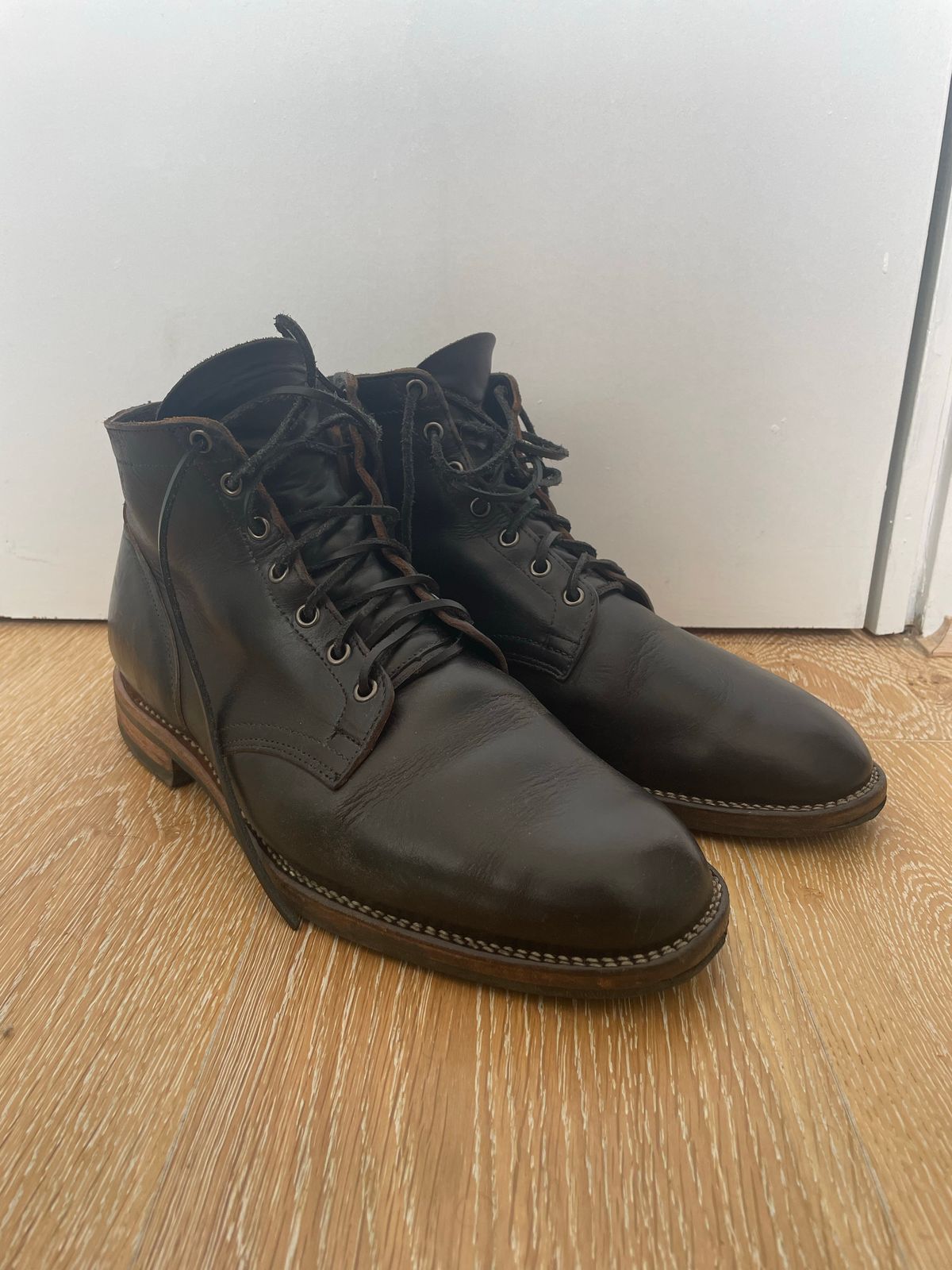 Photo by ferment on August 28, 2022 of the Viberg Service Boot in Horween Black Chromexcel.