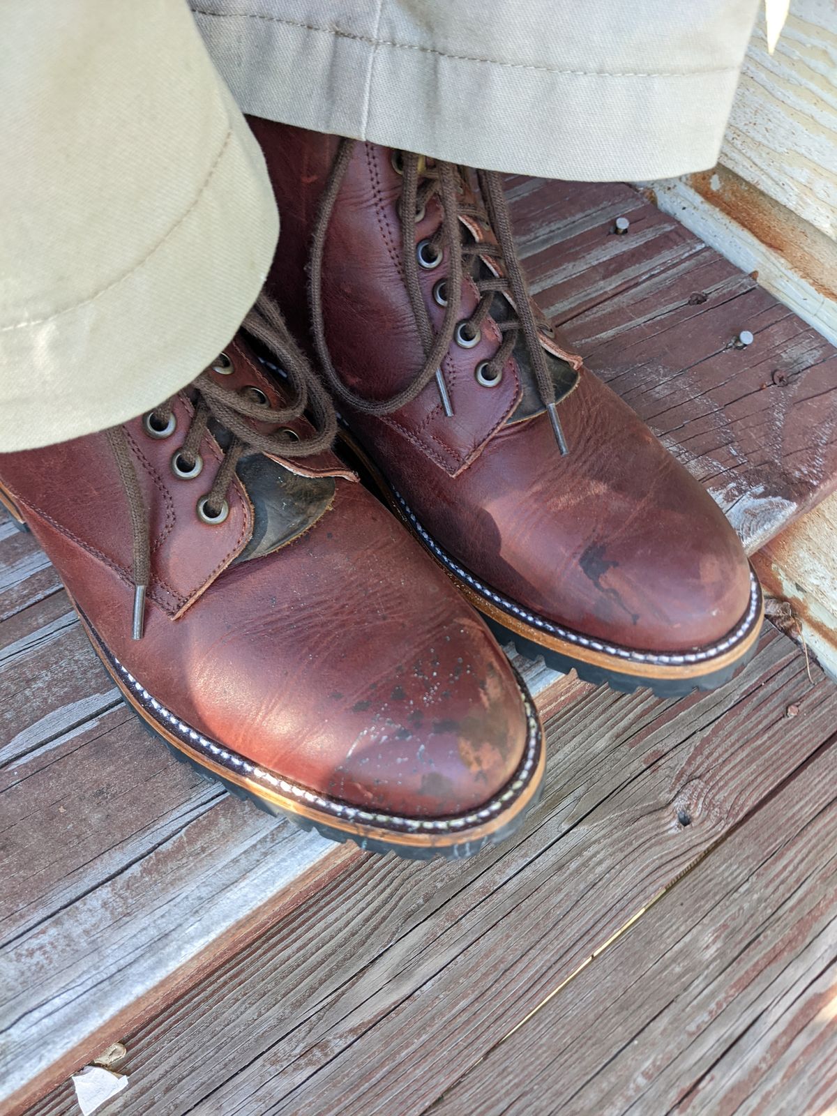 Photo by Monkley on June 20, 2022 of the Miles & Louie Brubeck Boot in Shendron Oiled.