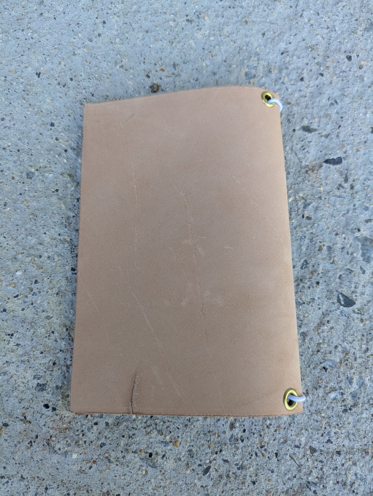Photo by Monkley on October 3, 2025 of the Self-Made Notebook Cover in S.B. Foot Natural Nubuck.
