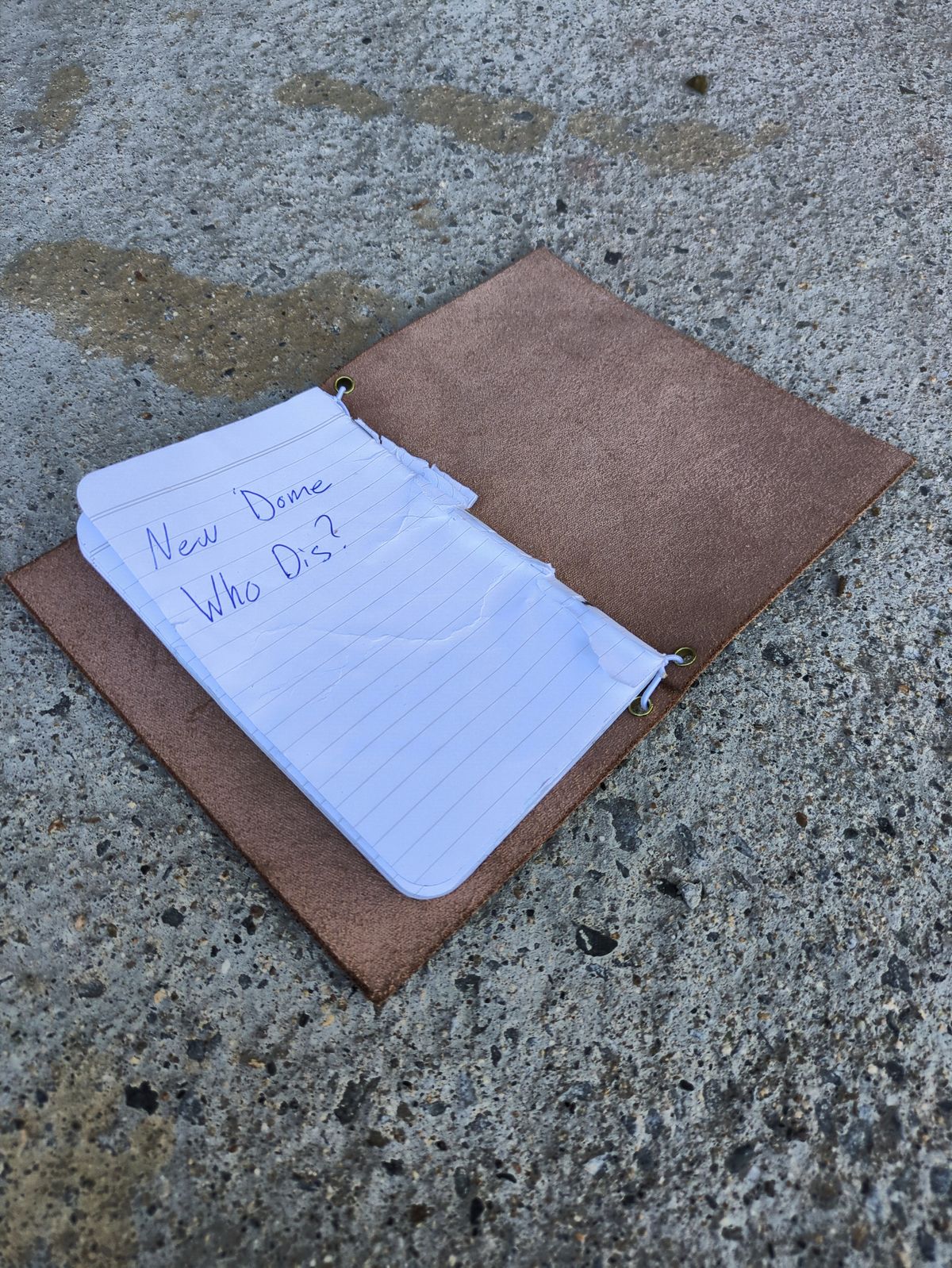 Photo by Monkley on October 3, 2025 of the Self-Made Notebook Cover in S.B. Foot Natural Nubuck.