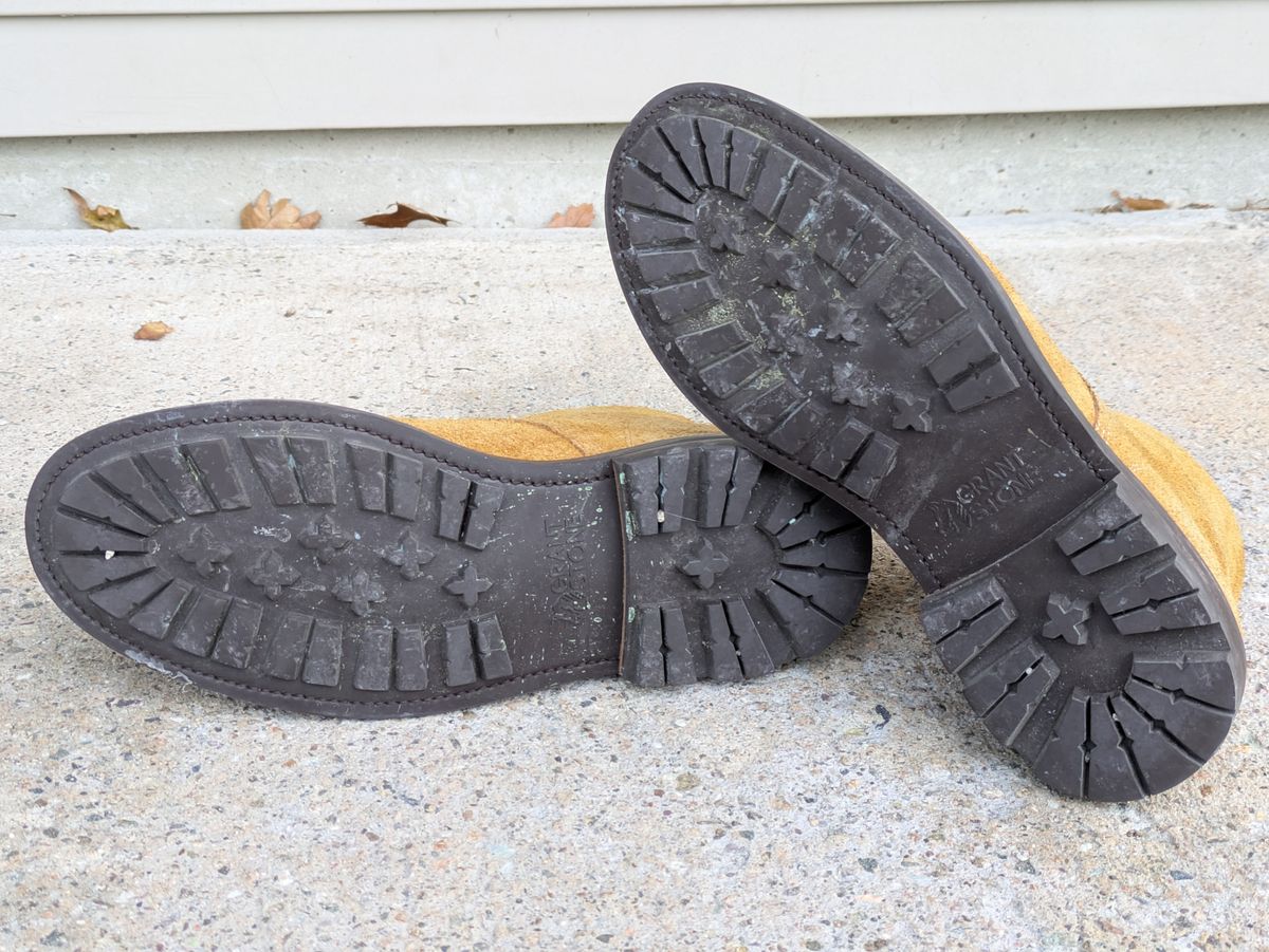 Photo by Monkley on December 5, 2025 of the Grant Stone Baroda Boot in C.F. Stead Snuff Desert Oasis Suede.