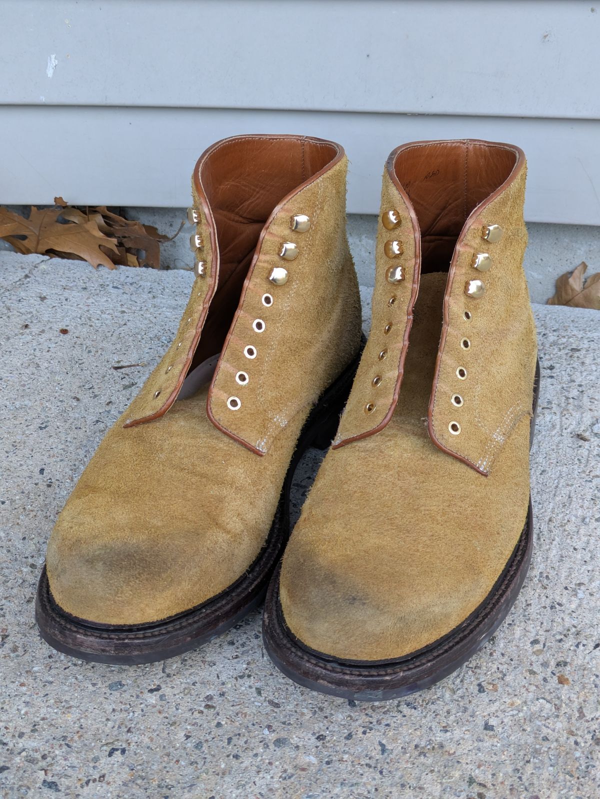 Photo by Monkley on December 5, 2025 of the Grant Stone Baroda Boot in C.F. Stead Snuff Desert Oasis Suede.