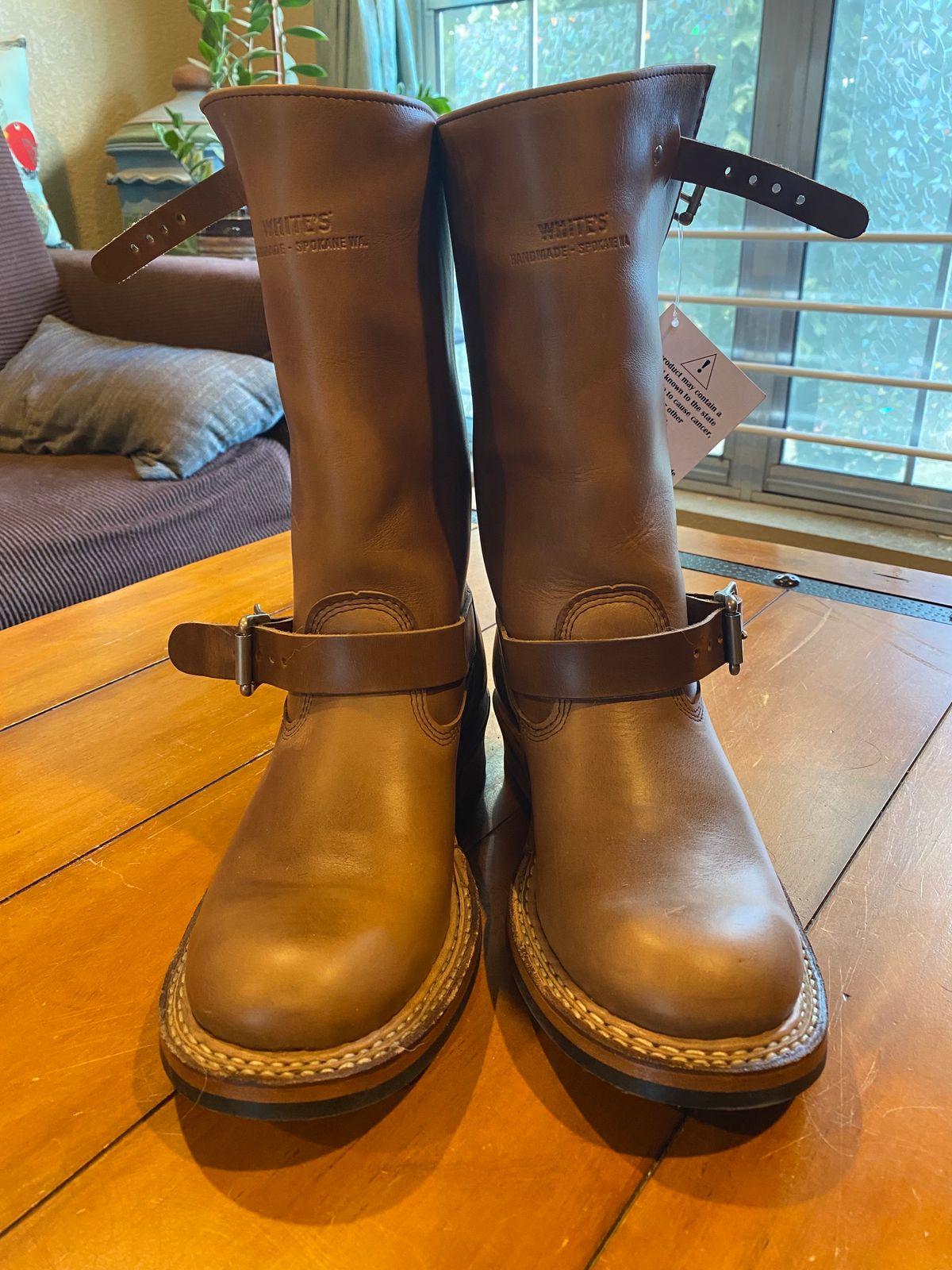 Photo by pherble on October 1, 2023 of the White's Nomad Engineer Boots in Horween Natural Chromexcel.