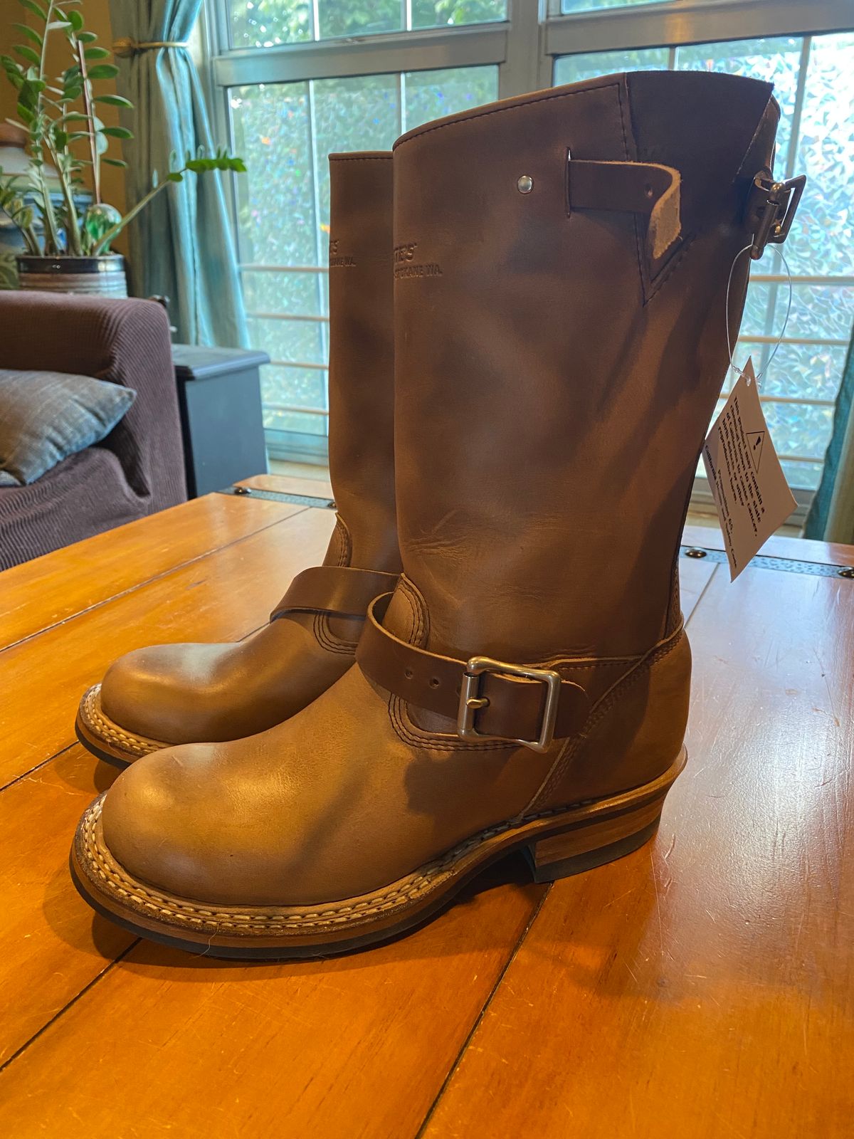 Photo by pherble on October 1, 2023 of the White's Nomad Engineer Boots in Horween Natural Chromexcel.