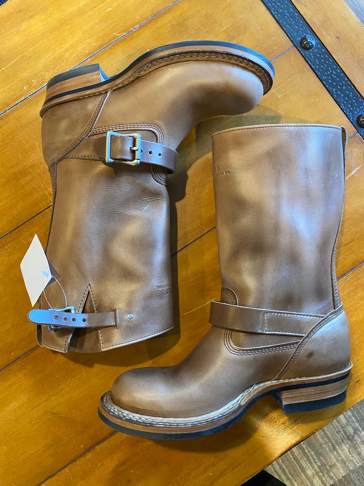 Photo by pherble on October 1, 2023 of the White's Nomad Engineer Boots in Horween Natural Chromexcel.