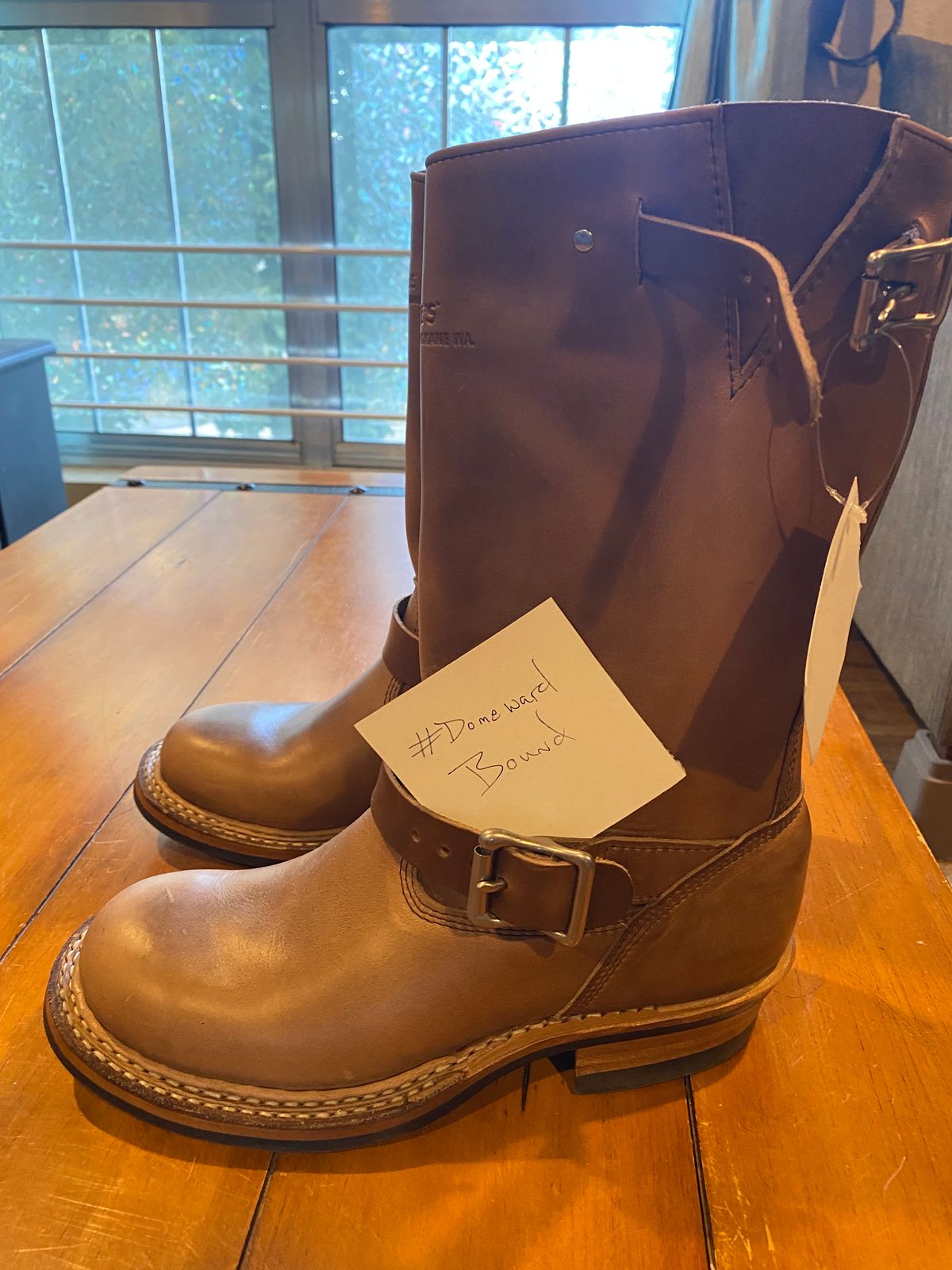 Photo by pherble on October 1, 2023 of the White's Nomad Engineer Boots in Horween Natural Chromexcel.