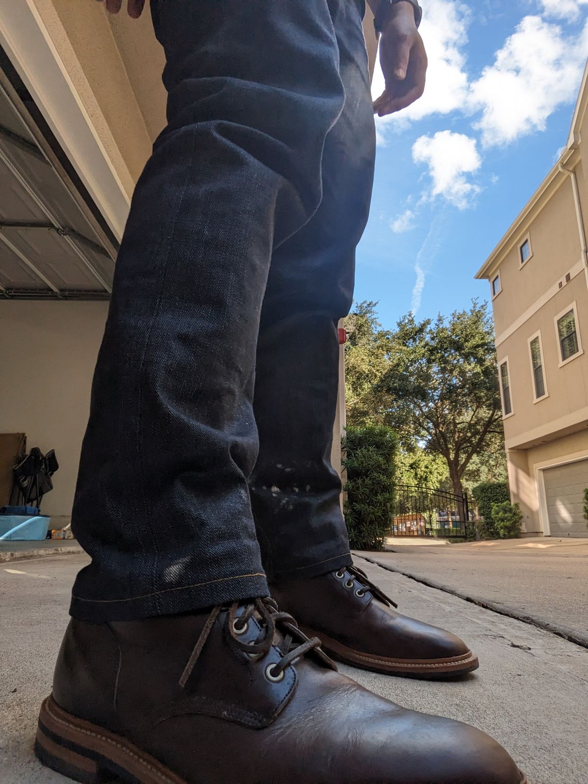 Photo by kchang21 on October 22, 2023 of the Grant Stone Diesel Boot in Horween Crimson Chromexcel.