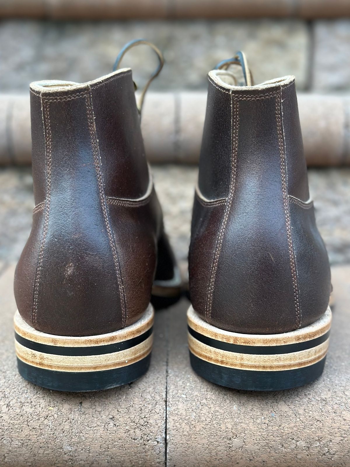 Photo by horweendreams on October 5, 2023 of the Østmo Type I in Horween Cinnamon Waxed Flesh.
