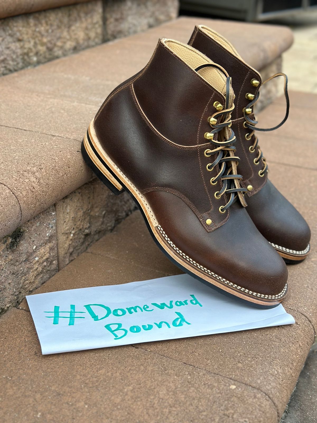 Photo by horweendreams on October 5, 2023 of the Østmo Type I in Horween Cinnamon Waxed Flesh.