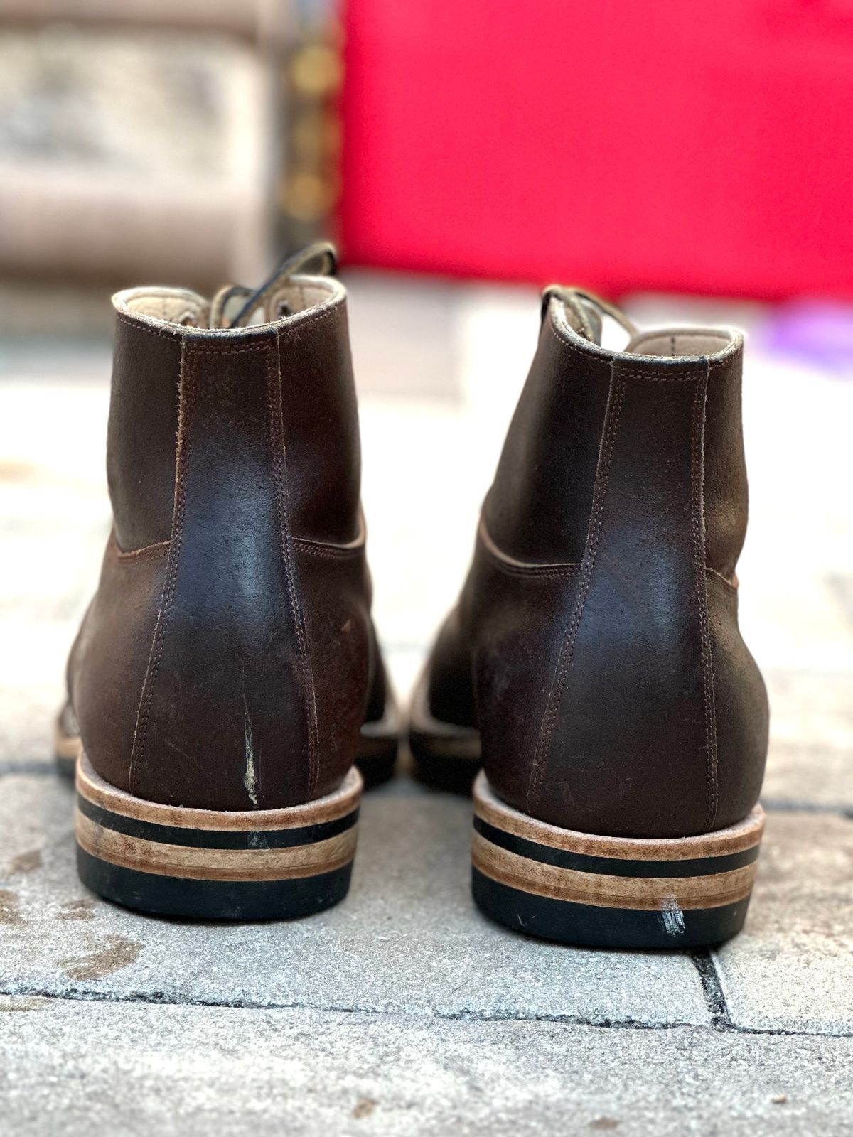 Photo by horweendreams on November 5, 2023 of the Østmo Type I in Horween Cinnamon Waxed Flesh.