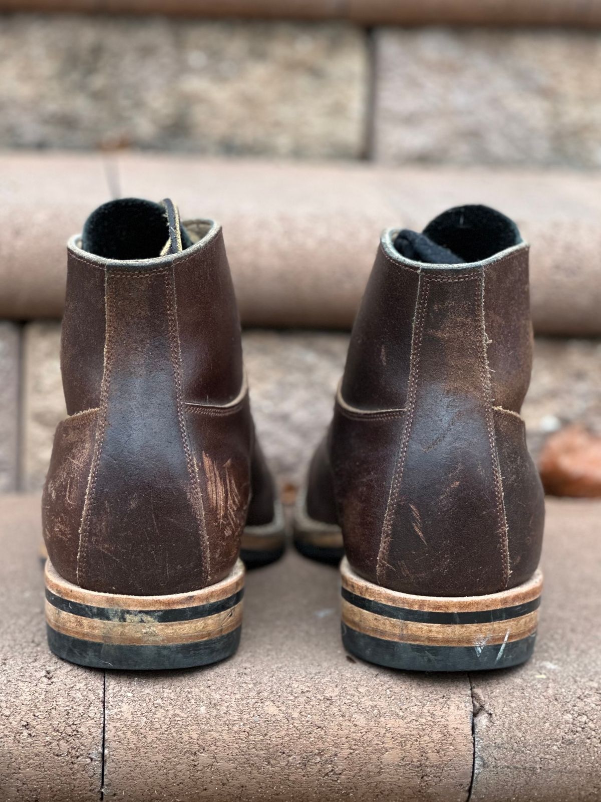 Photo by horweendreams on December 1, 2023 of the Østmo Type I in Horween Cinnamon Waxed Flesh.