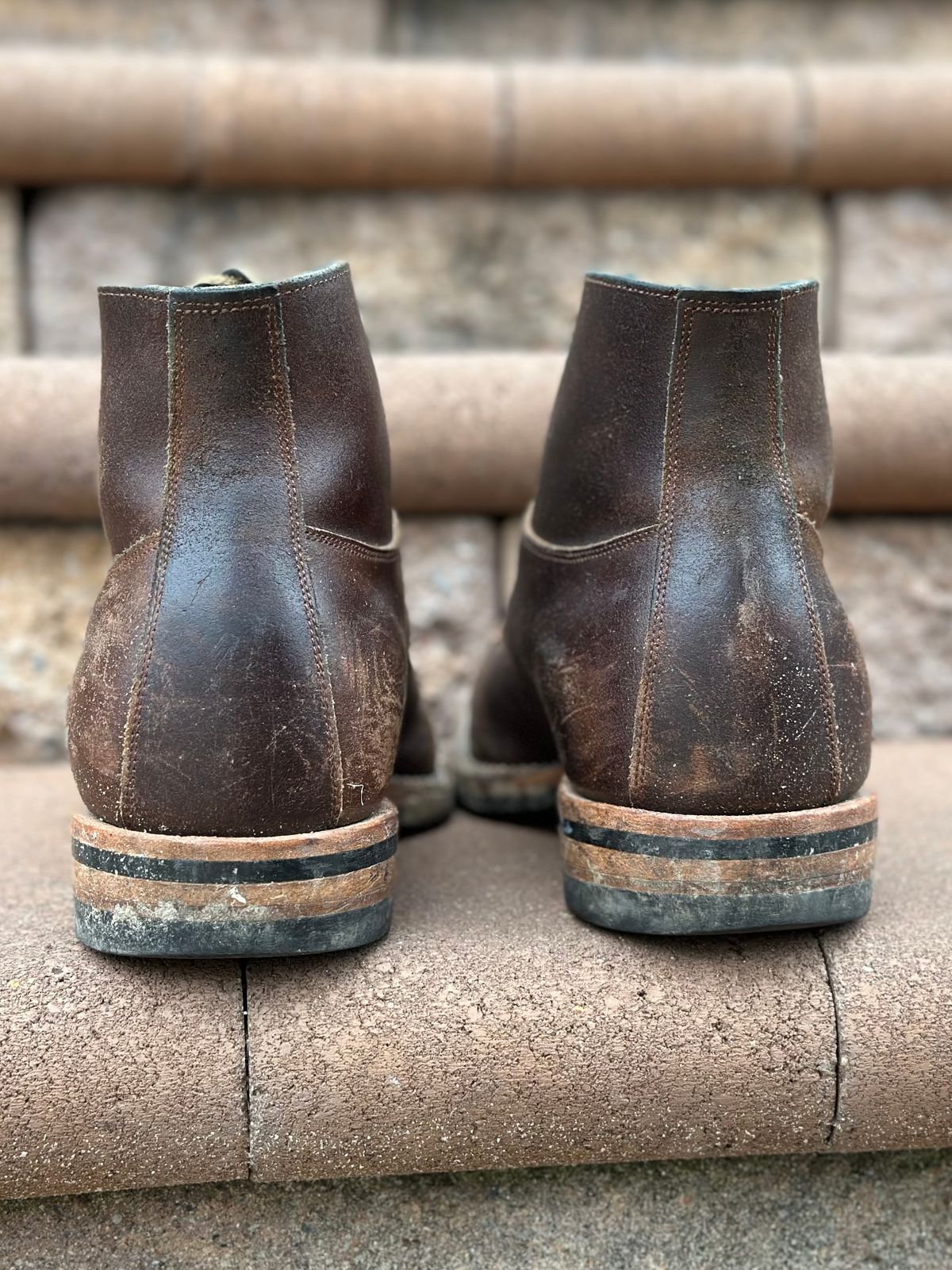 Photo by horweendreams on March 5, 2024 of the Østmo Type I in Horween Cinnamon Waxed Flesh.