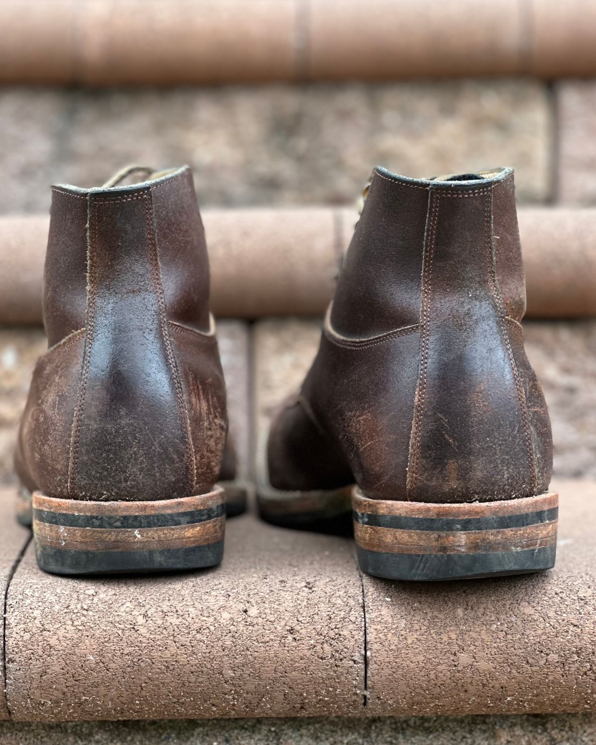 Photo by horweendreams on April 5, 2024 of the Østmo Type I in Horween Cinnamon Waxed Flesh.