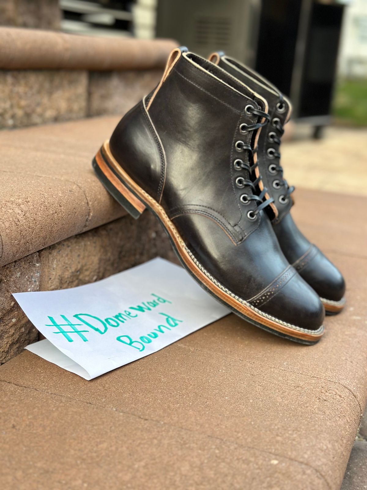 Photo by horweendreams on October 5, 2023 of the Viberg Service Boot BCT in Maryam Black Horsebutt.