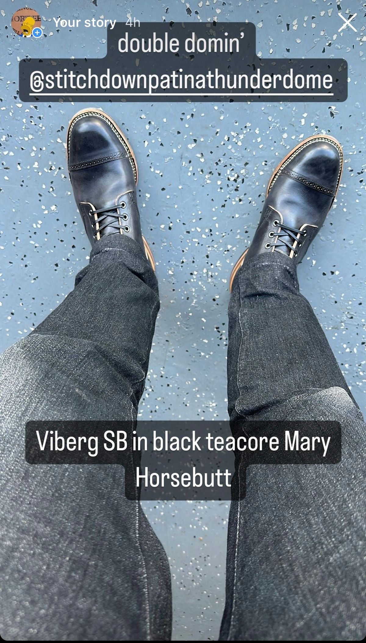 Photo by horweendreams on October 10, 2023 of the Viberg Service Boot BCT in Maryam Black Horsebutt.