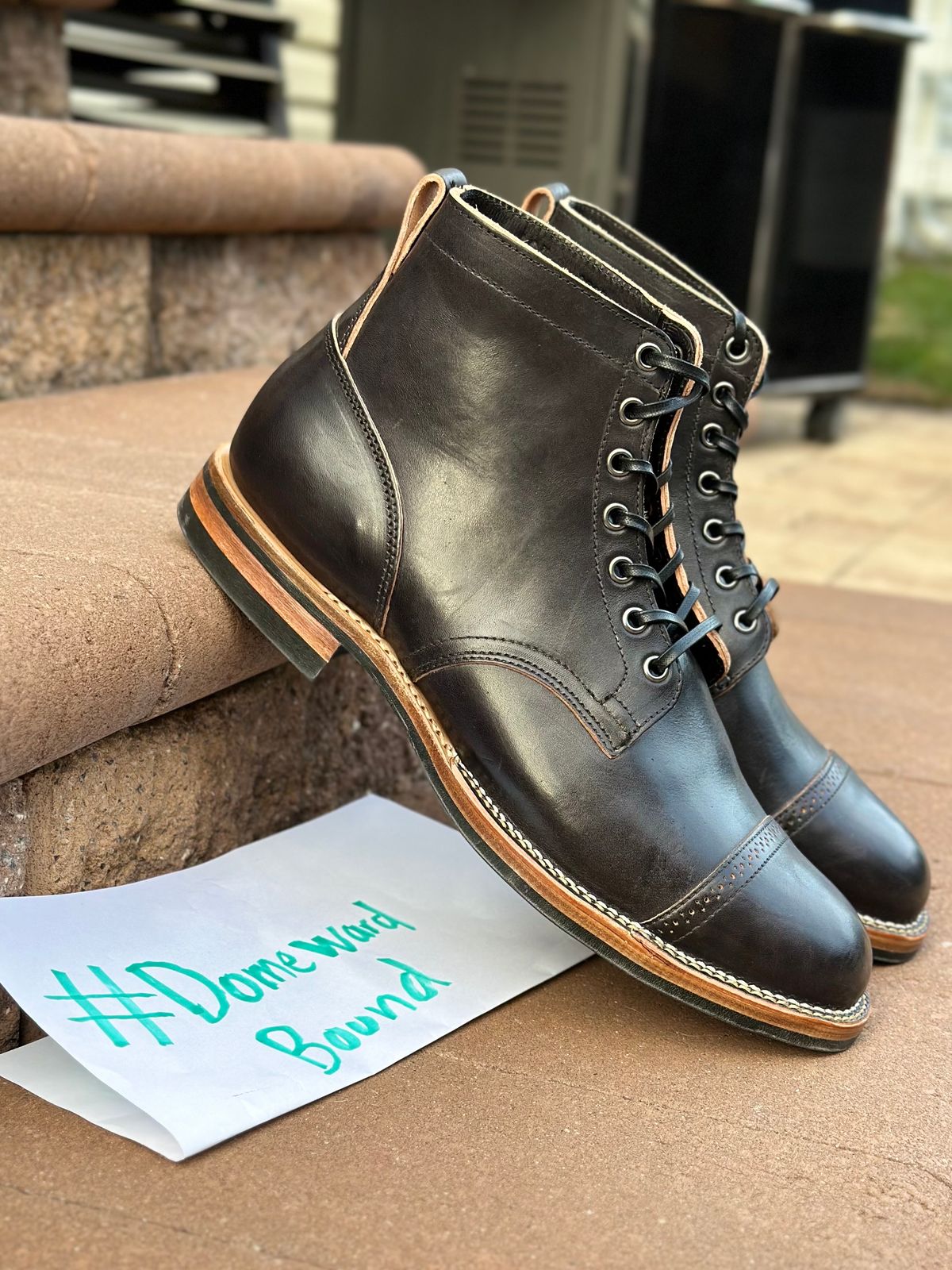 Photo by horweendreams on November 5, 2023 of the Viberg Service Boot BCT in Maryam Black Horsebutt.