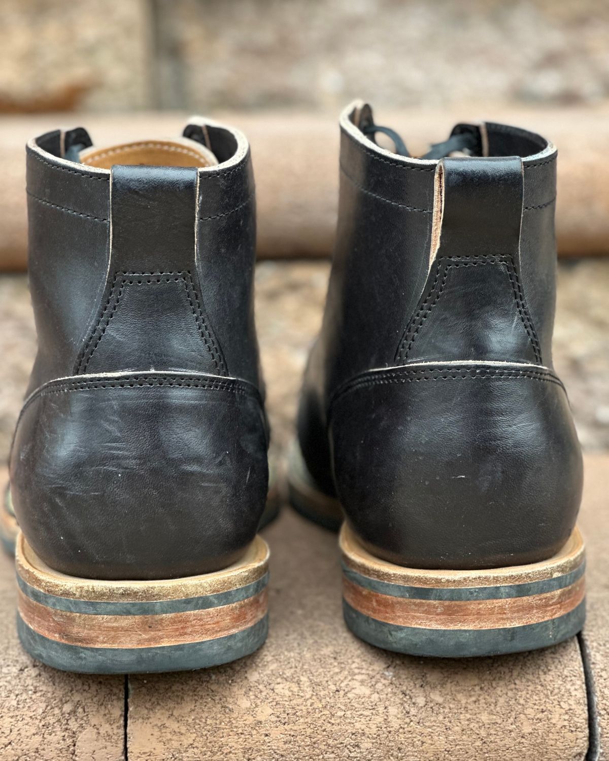 Photo by horweendreams on January 4, 2024 of the Viberg Service Boot BCT in Maryam Black Horsebutt.