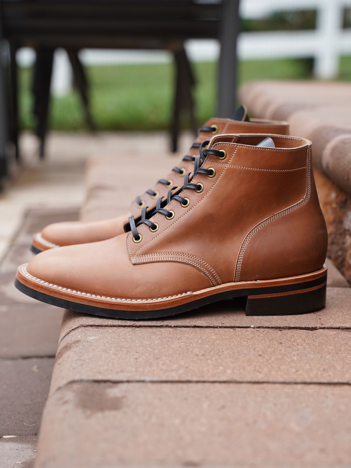 Photo by horweendreams on October 4, 2022 of the Onderhoud SVC01 Boondocker in Horween Unglazed Natural Shell Cordovan.