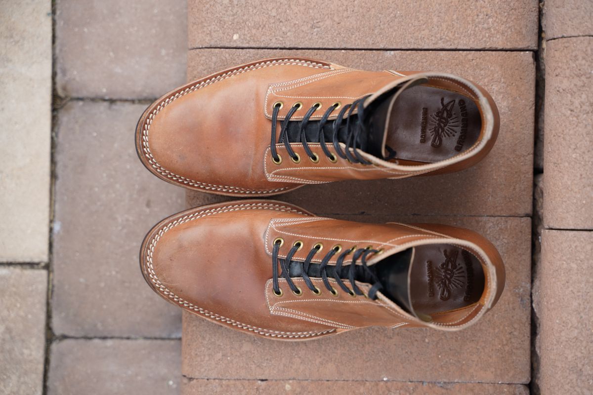 Photo by horweendreams on November 5, 2022 of the Onderhoud SVC01 Boondocker in Horween Unglazed Natural Shell Cordovan.