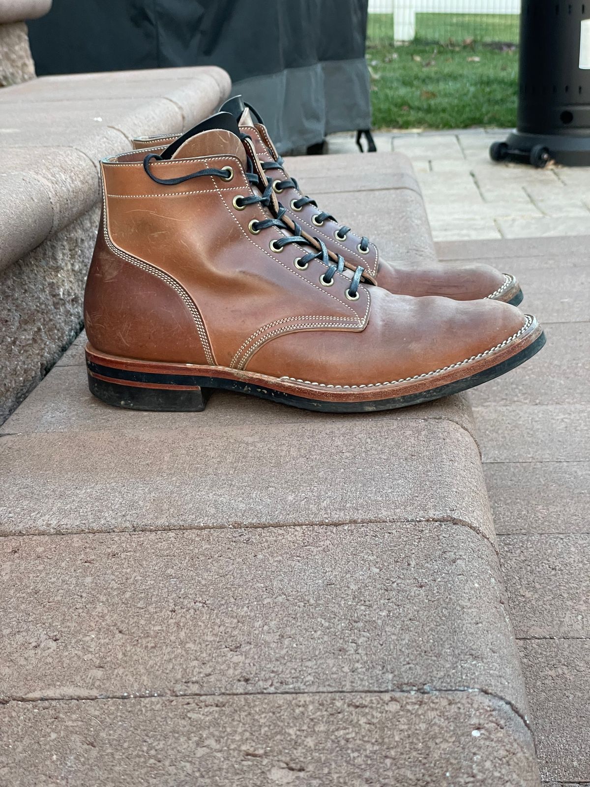 Photo by horweendreams on December 5, 2022 of the Onderhoud SVC01 Boondocker in Horween Unglazed Natural Shell Cordovan.