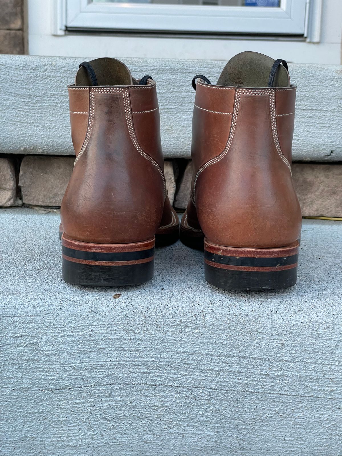 Photo by horweendreams on January 5, 2023 of the Onderhoud SVC01 Boondocker in Horween Unglazed Natural Shell Cordovan.