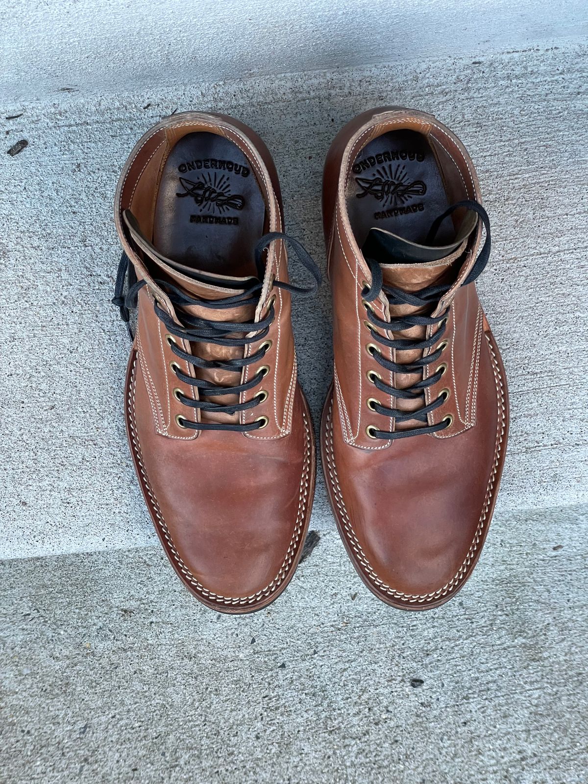Photo by horweendreams on January 5, 2023 of the Onderhoud SVC01 Boondocker in Horween Unglazed Natural Shell Cordovan.