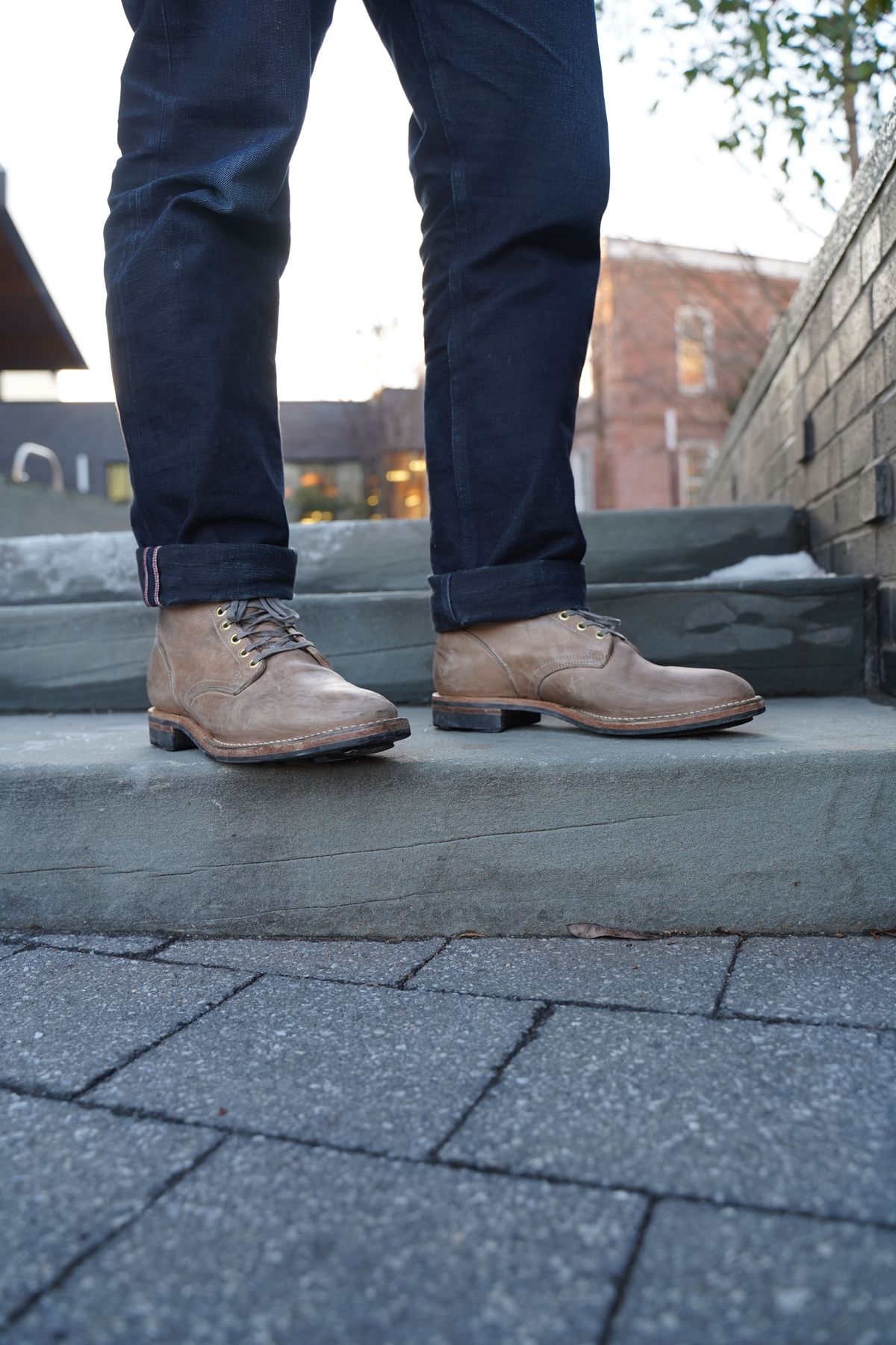Photo by horweendreams on February 5, 2022 of the Viberg Service Boot in Maryam Light Grey Horsebutt.