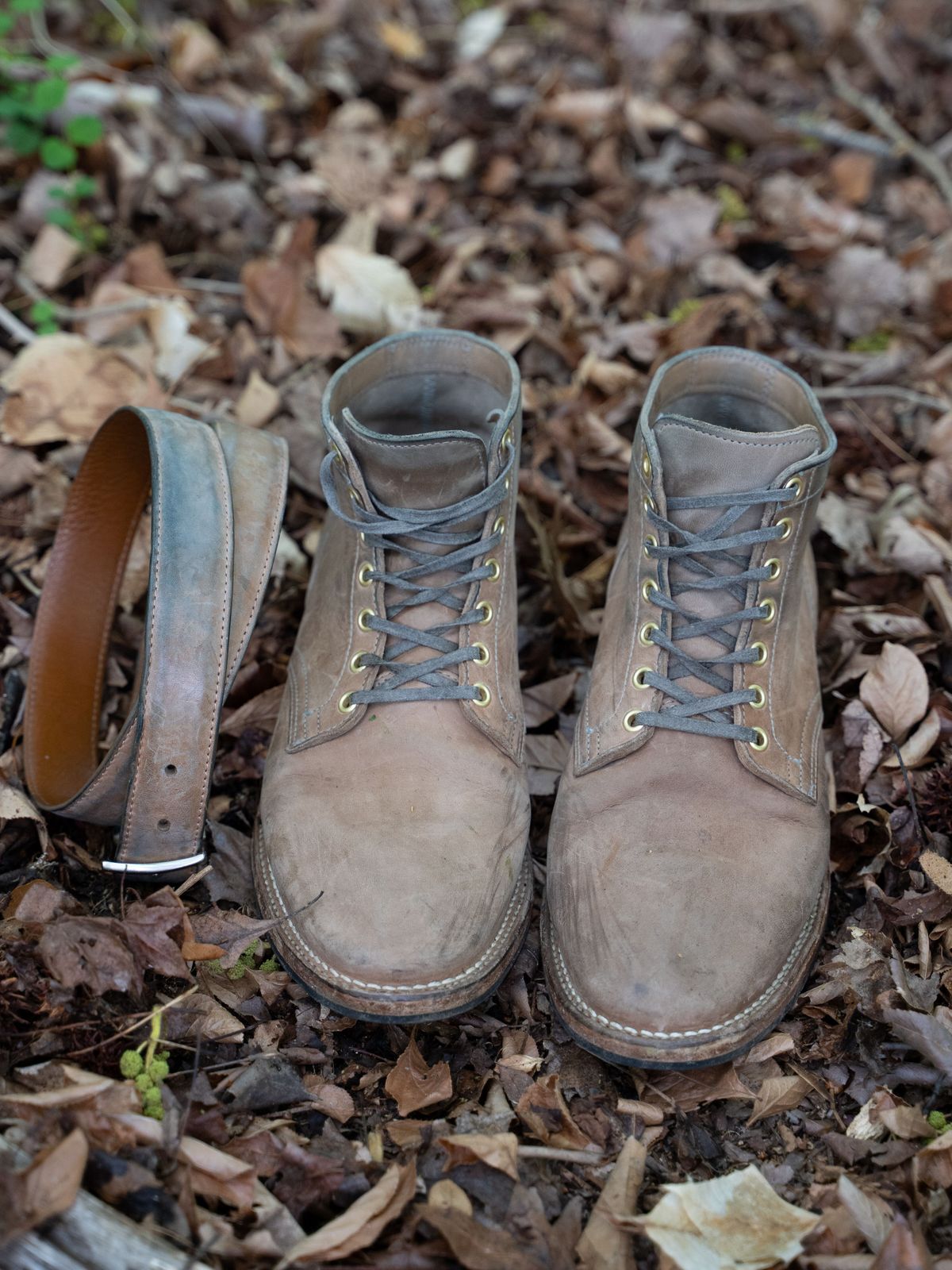 Photo by horweendreams on May 6, 2022 of the Viberg Service Boot in Maryam Light Grey Horsebutt.