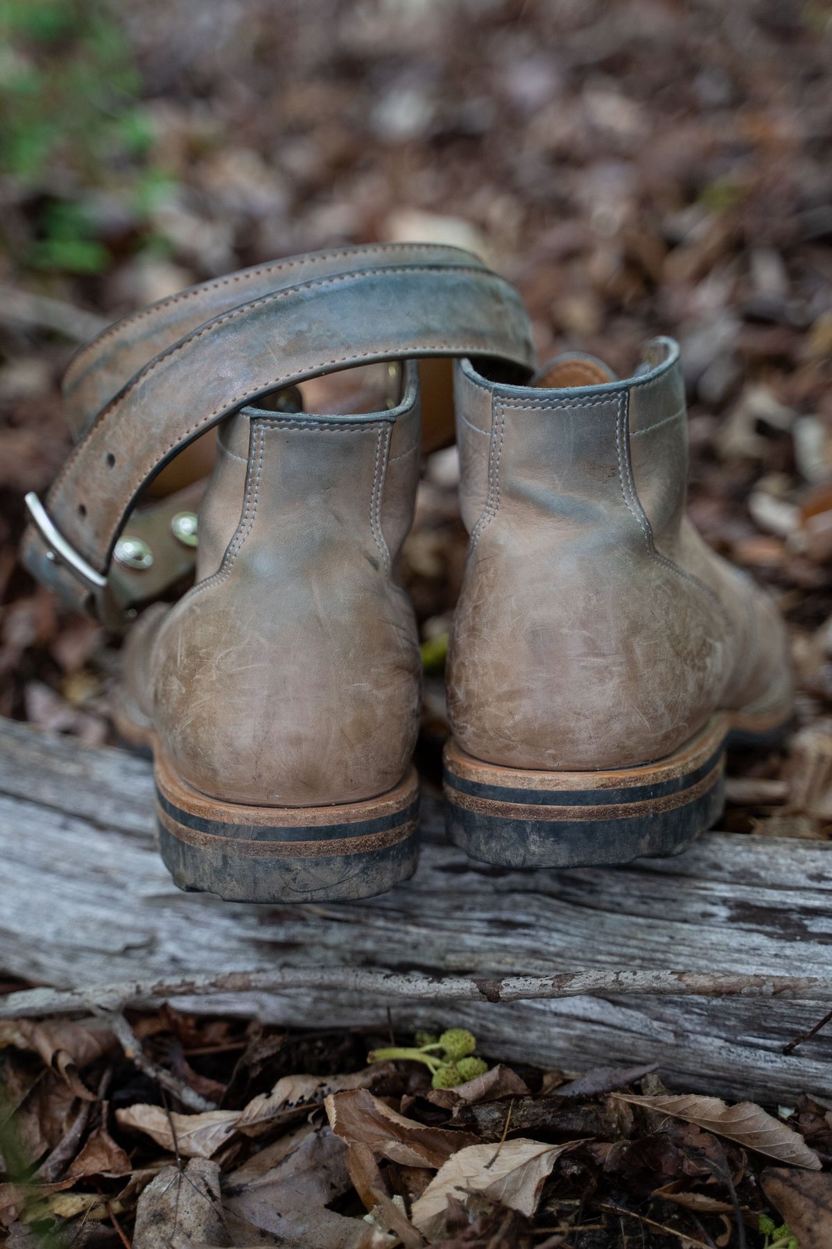 Photo by horweendreams on May 6, 2022 of the Viberg Service Boot in Maryam Light Grey Horsebutt.