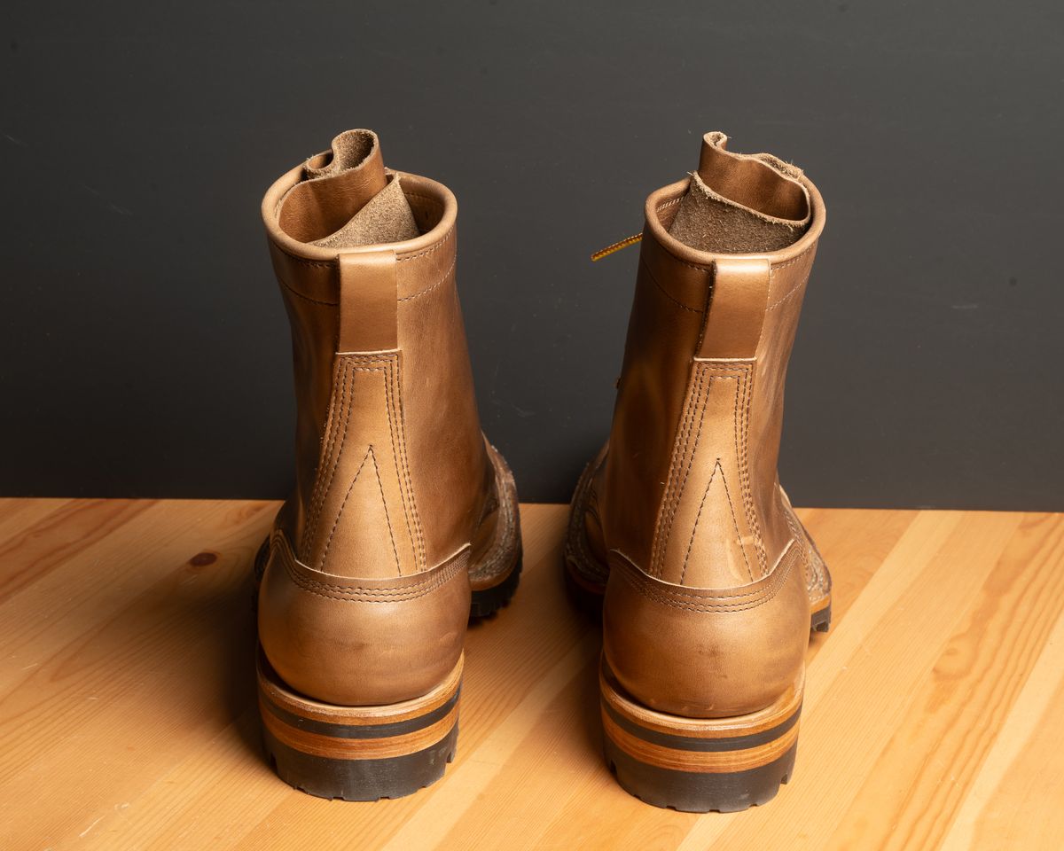 Photo by meangiant on October 9, 2023 of the White's Bounty Hunter in Horween Natural Chromexcel.