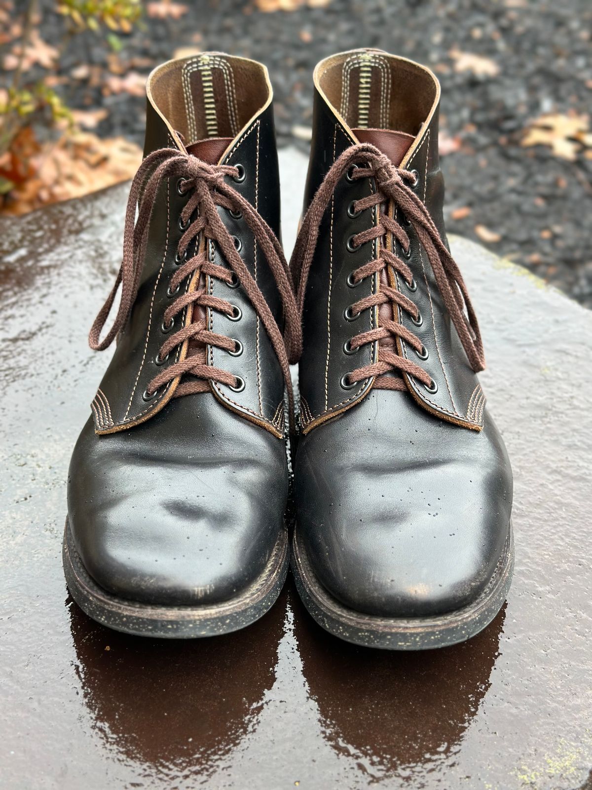 Photo by gmart7 on December 5, 2023 of the SKOOB M-43 Service Shoes in Black Italian Horsebutt.