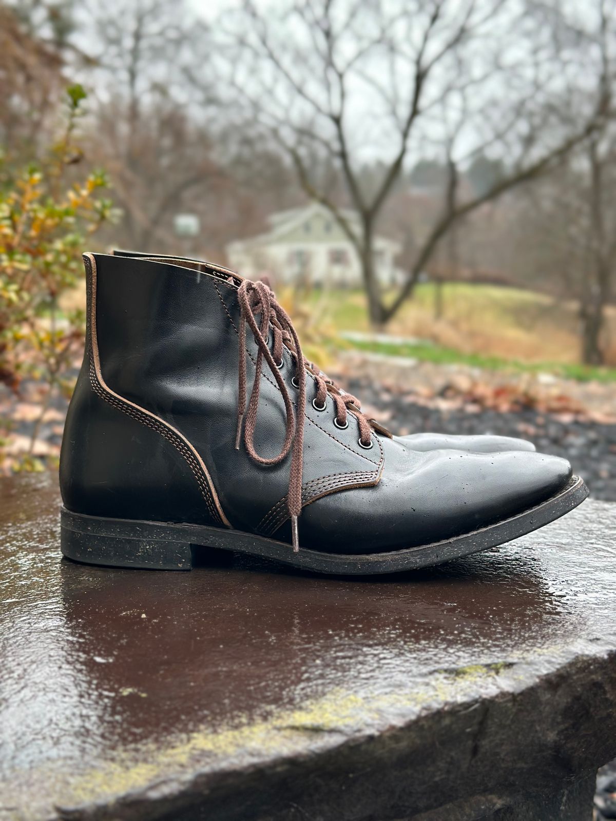 Photo by gmart7 on December 5, 2023 of the SKOOB M-43 Service Shoes in Black Italian Horsebutt.
