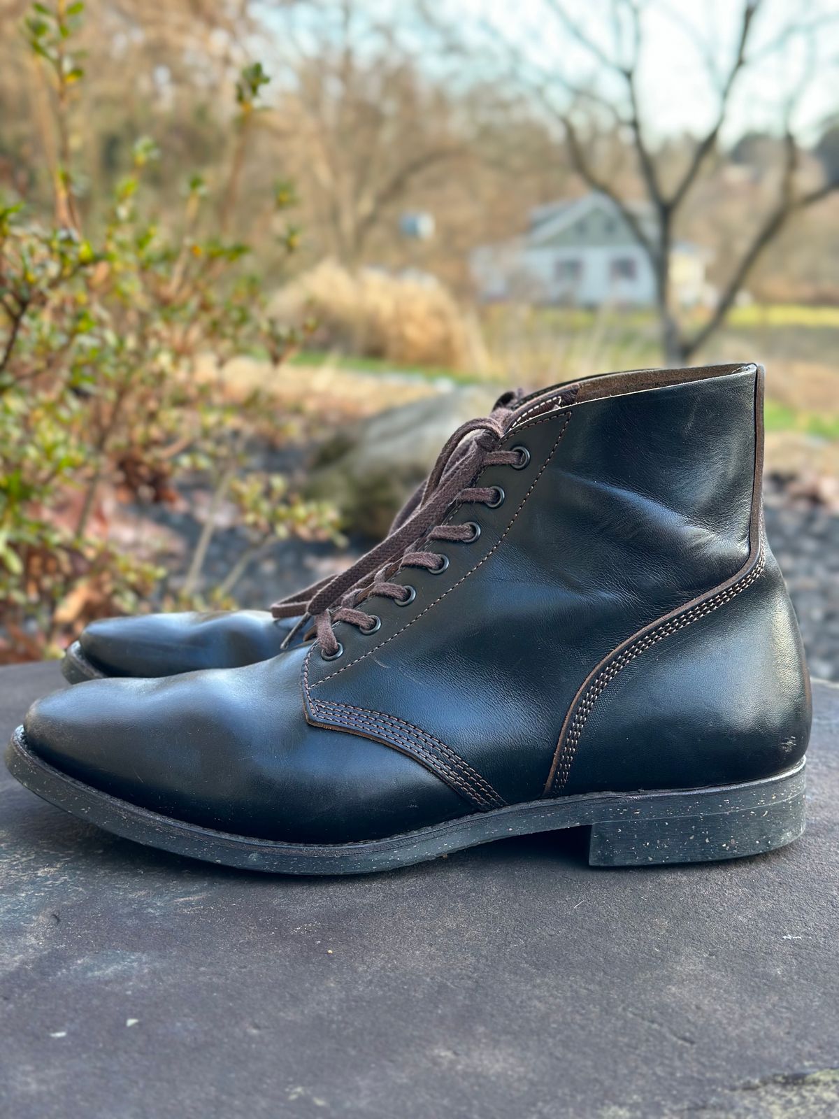Photo by gmart7 on January 5, 2024 of the SKOOB M-43 Service Shoes in Black Italian Horsebutt.