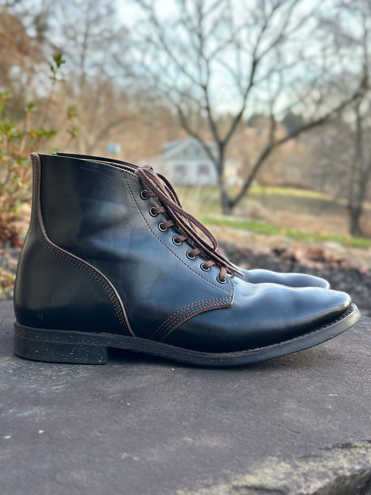 Photo by gmart7 on January 5, 2024 of the SKOOB M-43 Service Shoes in Black Italian Horsebutt.