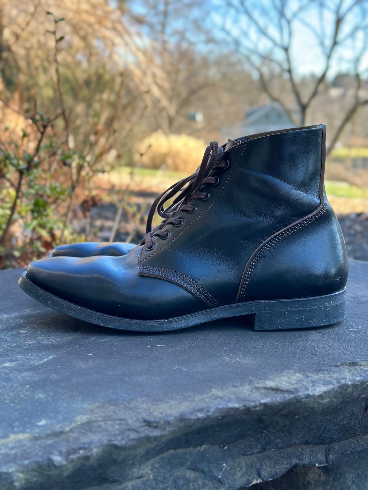 Photo by gmart7 on February 5, 2024 of the SKOOB M-43 Service Shoes in Black Italian Horsebutt.