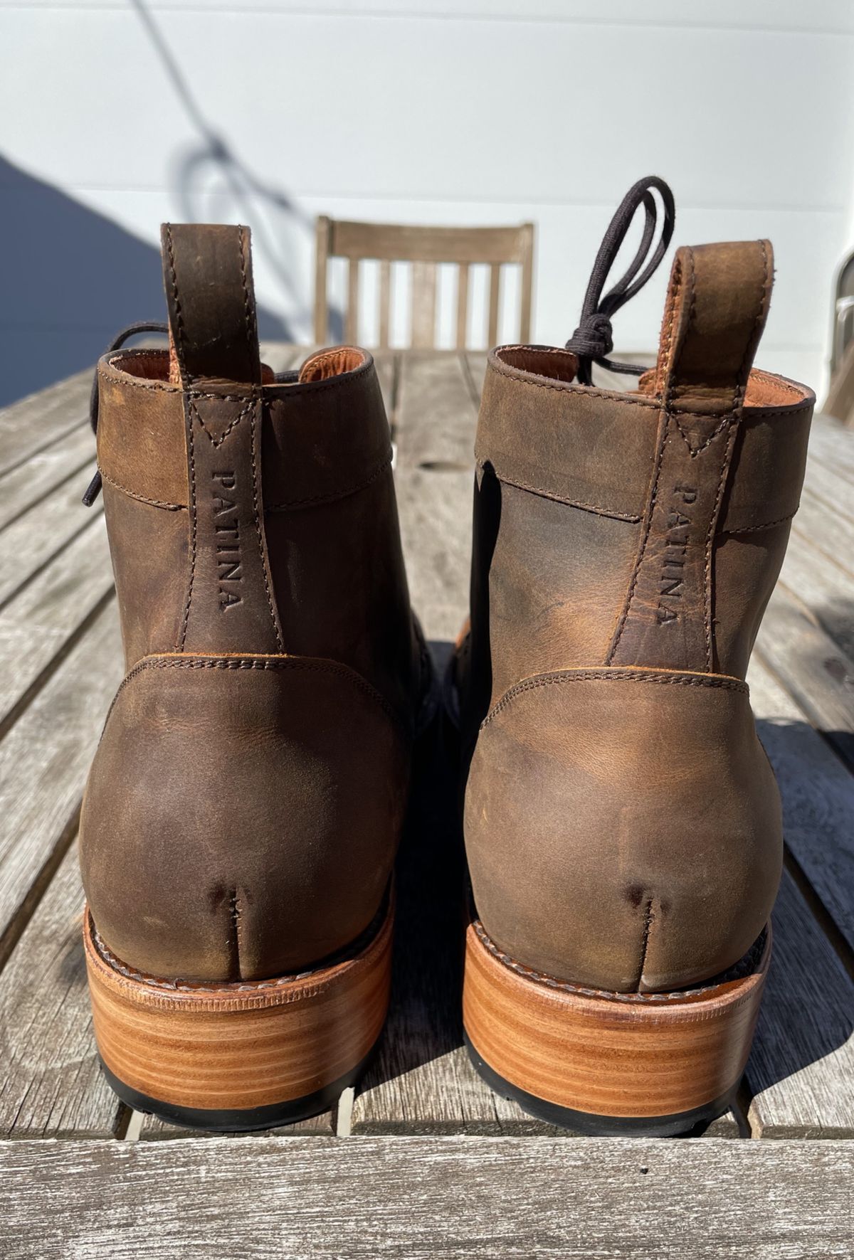 Photo by brypadilla on November 3, 2022 of the Patina Welted Brooklyn Boot in Unknown Leather.