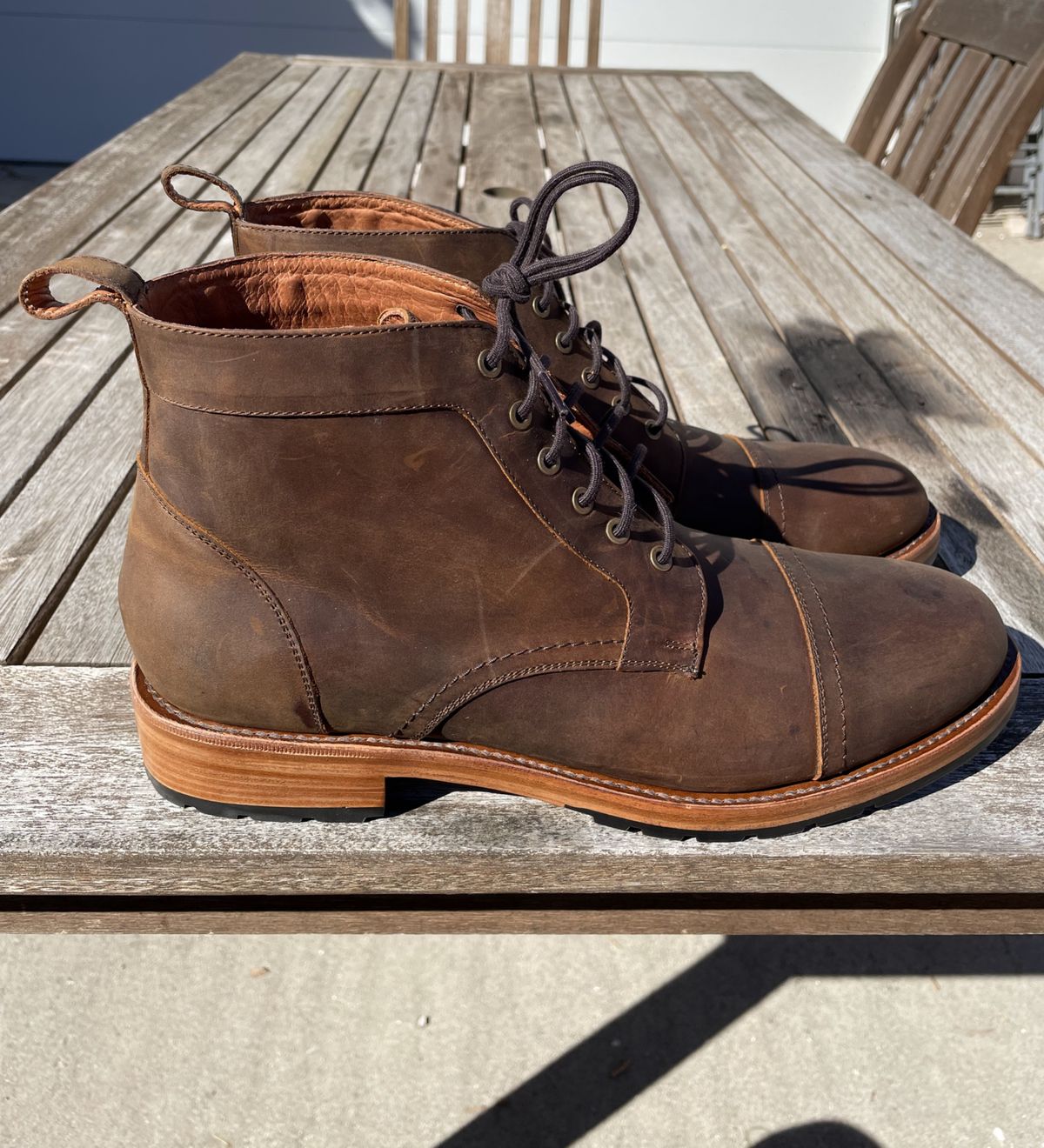 Photo by brypadilla on November 3, 2022 of the Patina Welted Brooklyn Boot in Unknown Leather.