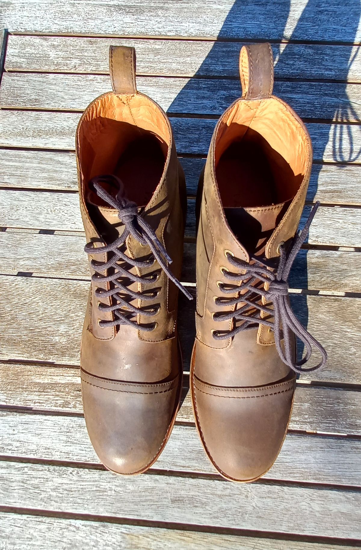 Photo by brypadilla on November 3, 2022 of the Patina Welted Brooklyn Boot in Unknown Leather.