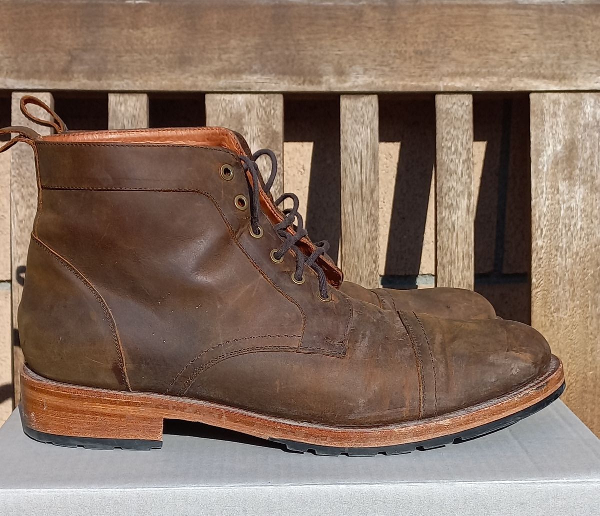 Photo by brypadilla on December 3, 2022 of the Patina Welted Brooklyn Boot in Unknown Leather.