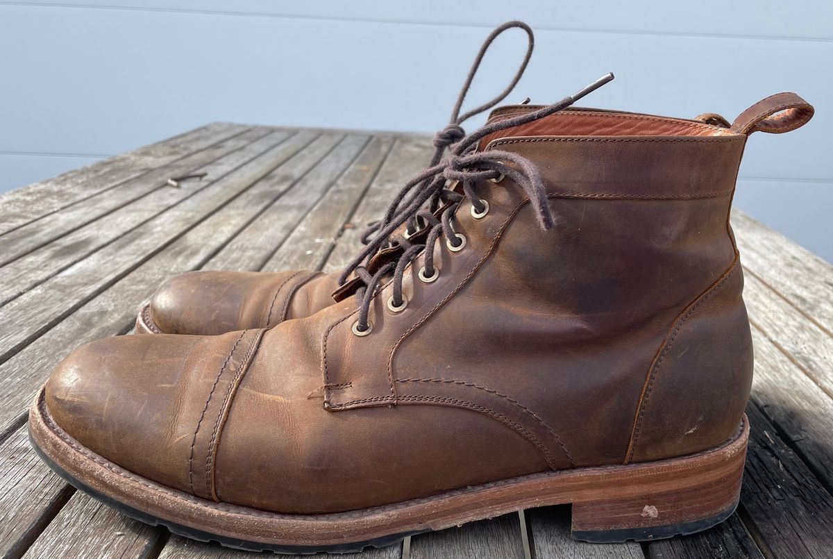 Photo by brypadilla on February 2, 2023 of the Patina Welted Brooklyn Boot in Unknown Leather.