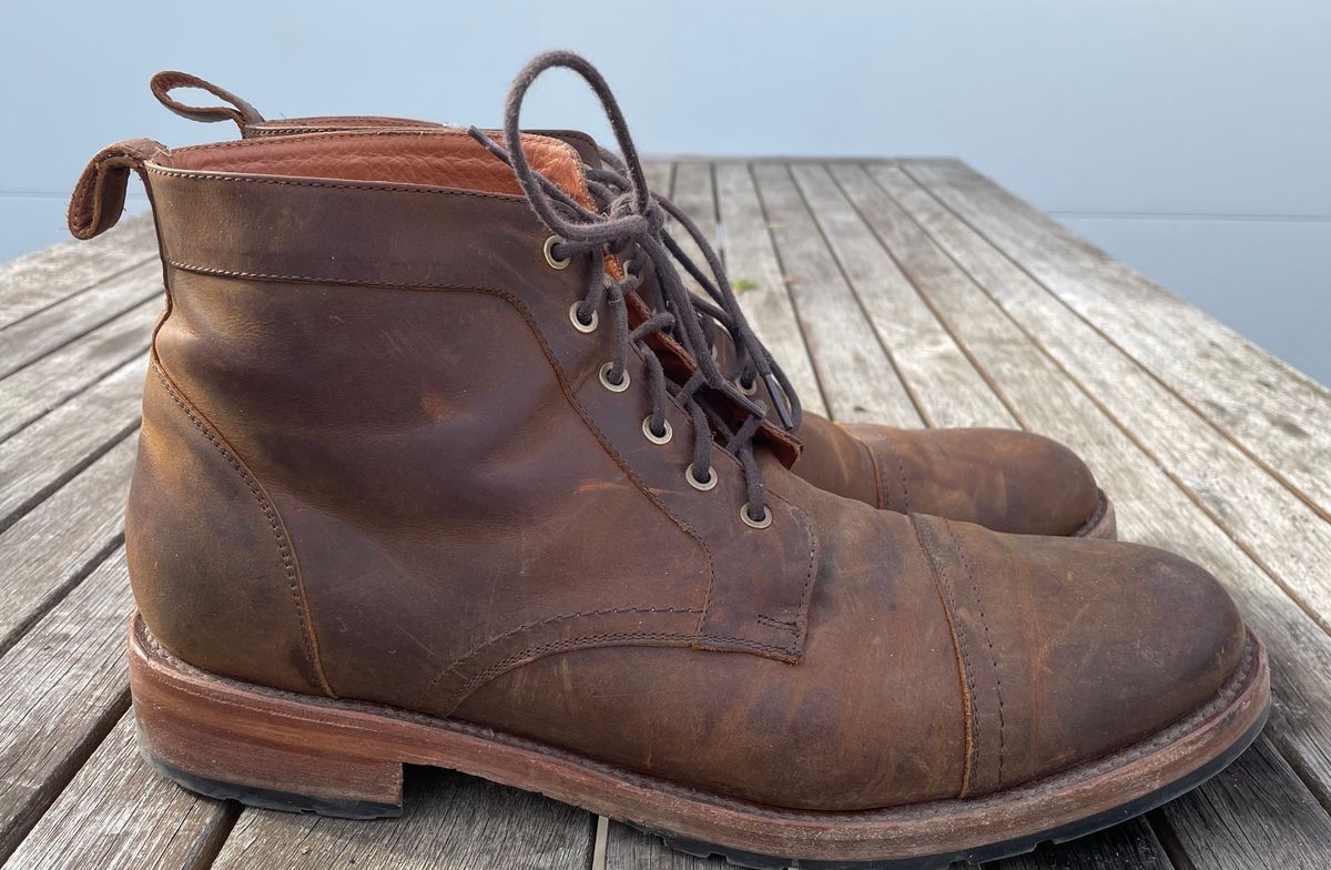 Photo by brypadilla on February 2, 2023 of the Patina Welted Brooklyn Boot in Unknown Leather.
