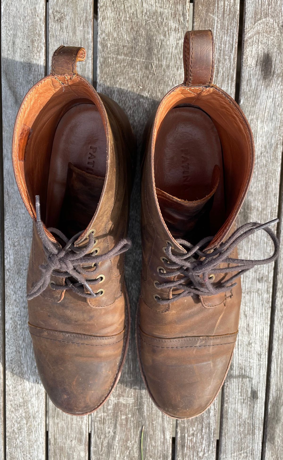Photo by brypadilla on February 2, 2023 of the Patina Welted Brooklyn Boot in Unknown Leather.