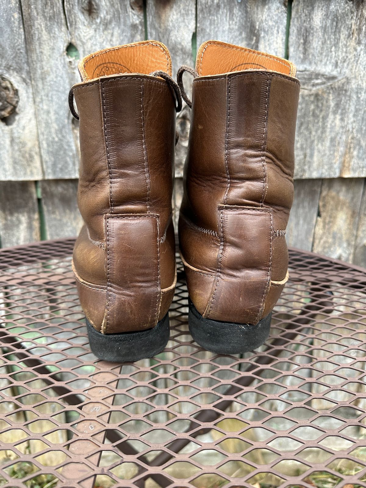 Photo by fcmocs on February 2, 2024 of the Fish Creek Moccasin Hardsole Boot in Horween Olive Chromexcel.