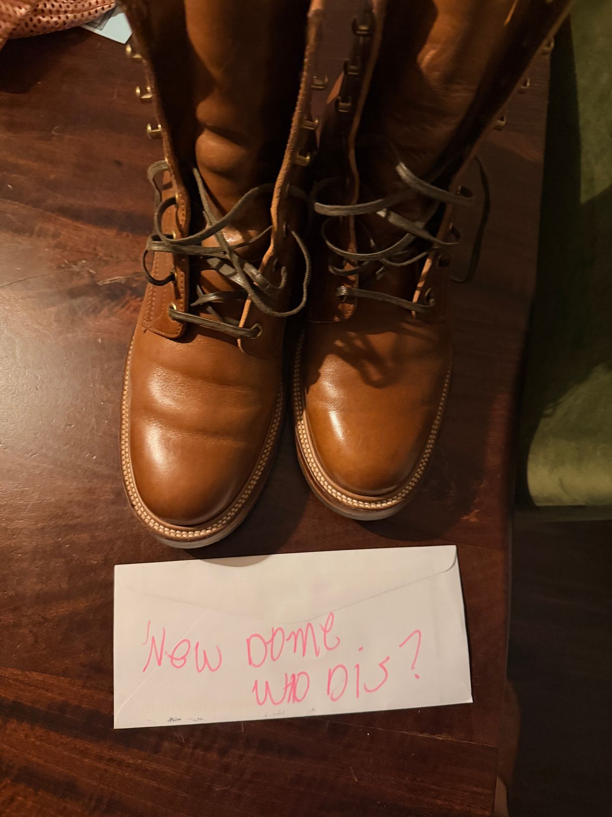 Photo by rmt on October 6, 2025 of the Quan Shoemaker Unknown Model in Maryam Toscanello TPR Horsebutt.