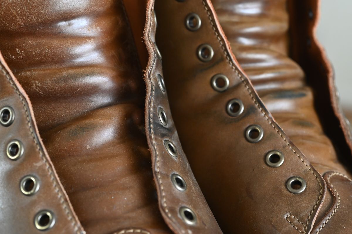 Photo by rmt on December 3, 2022 of the Viberg Wholecut Derby Boot in Horween Calvados Shell Cordovan.