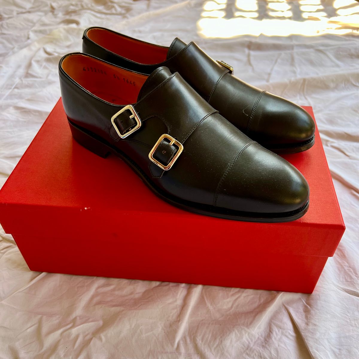 Photo by robyn on January 22, 2020 of the Carmina Double Monk Strap 1645 in Black Vitello Calf.