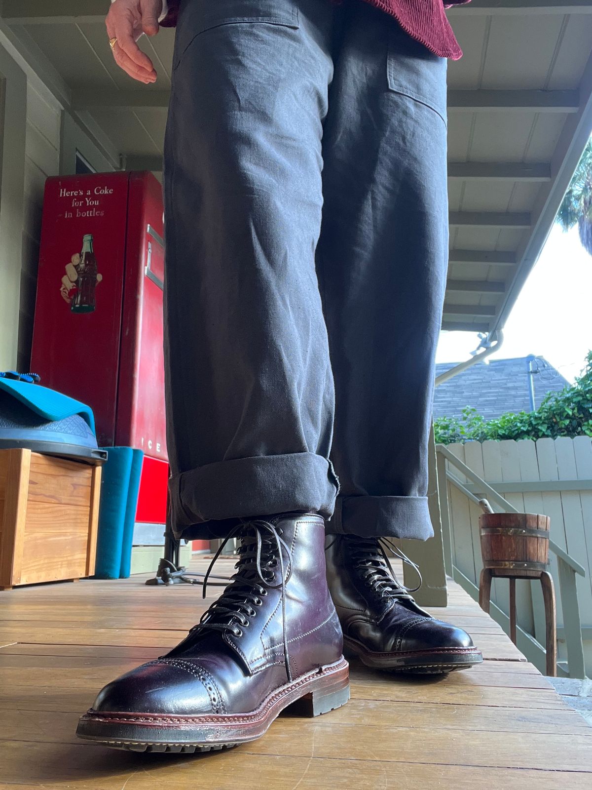 Photo by robyn on March 27, 2022 of the Alden Jumper Boot in Horween Color 8 Shell Cordovan.