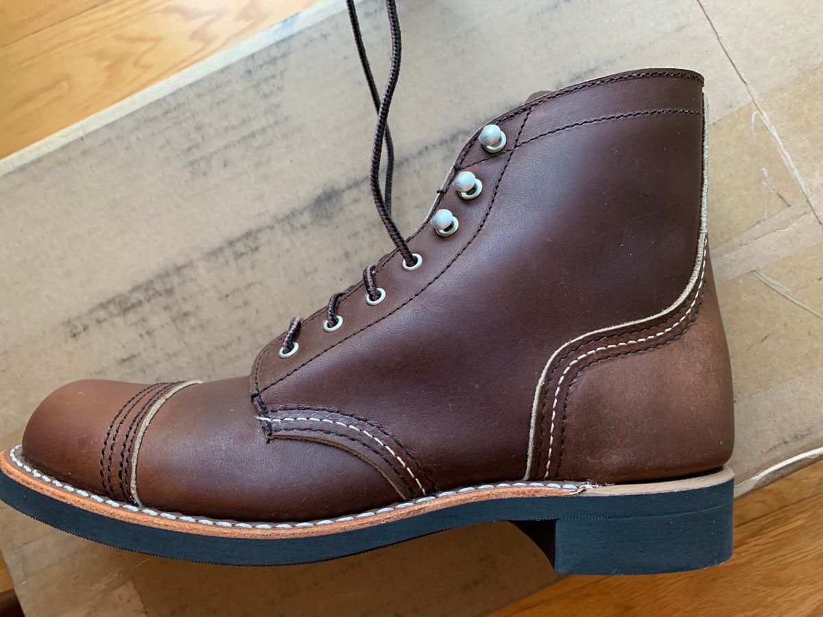 Photo by robyn on May 13, 2020 of the Red Wing Iron Ranger in S.B. Foot Amber Harness.