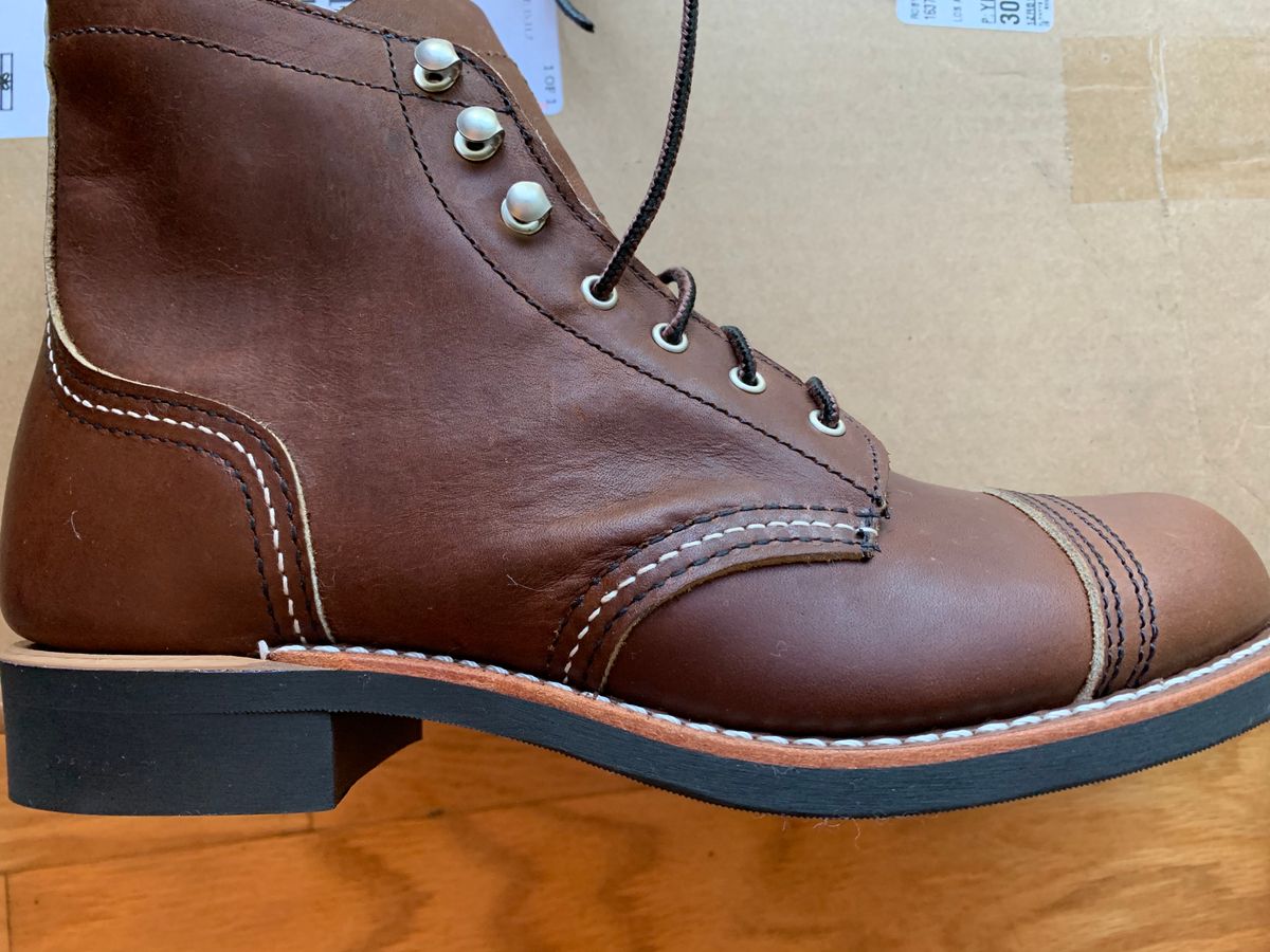 Photo by robyn on May 13, 2020 of the Red Wing Iron Ranger in S.B. Foot Amber Harness.