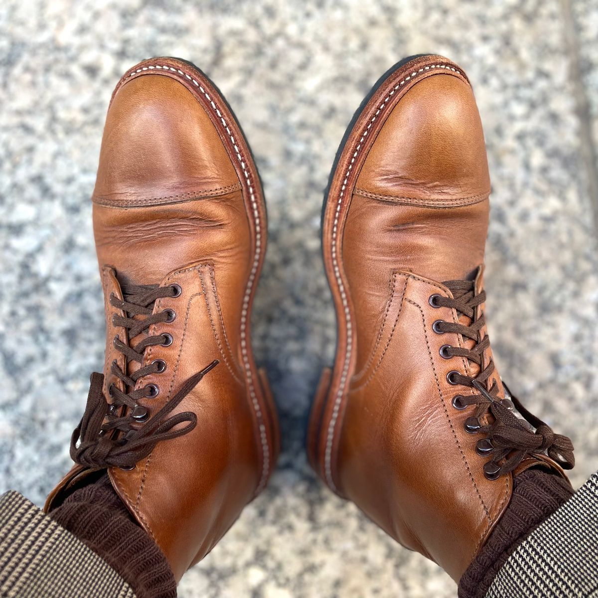 Photo by rarecheescake on November 11, 2024 of the Oak Street Bootmakers Lakeshore Boot in Horween Natural Chromexcel.